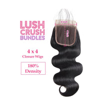 180% Density 4x4 Transparent Lace Closure Wigs